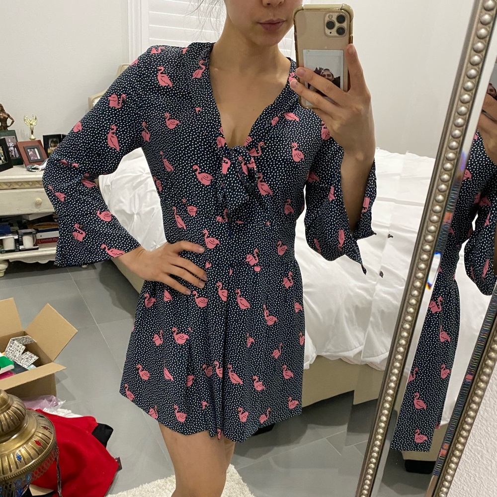 Zara Flamingo scort Dress Small